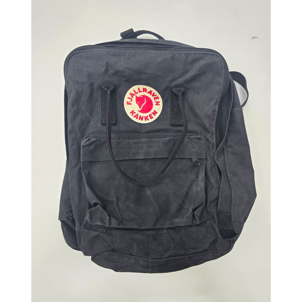 Fjällräven Kånken Black Backpack 16L 3-Pocket Zip Logo MPN 23510